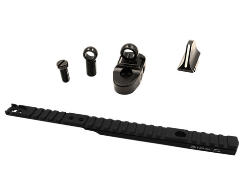 XS Sights HN10015 Black Anodized Lever Rail and Ghost Ring Kit for Henry 45-70