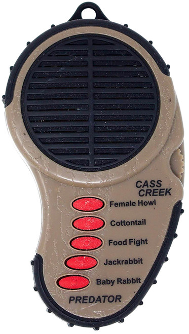 Cass Creek 010 Ergo Predator Electronic Game Call 5 Sounds with Belt Clip, Brown Plastic