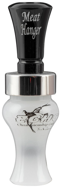 Echo Calls Meat Hanger Double Reed Mallard Hunting Call, Black/Pearl Acrylic
