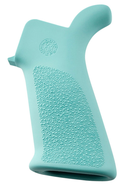 Hogue 13034 OverMolded Rubber Pistol Grip Aqua Blue Cobblestone Beavertail for AR-15