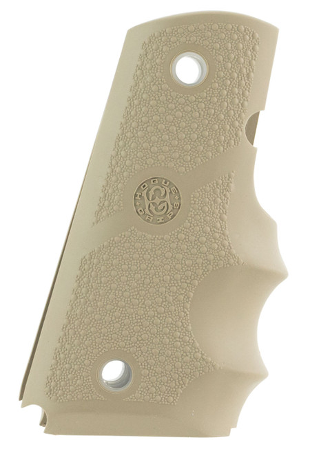 Hogue 43003 1911 Officer Desert Tan Cobblestone OverMolded Rubber Grip with Finger Grooves