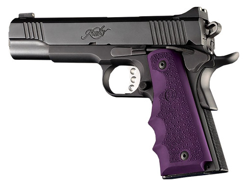Hogue 45006 OverMolded Grip for 1911 Government Purple Rubber Cobblestone Texture