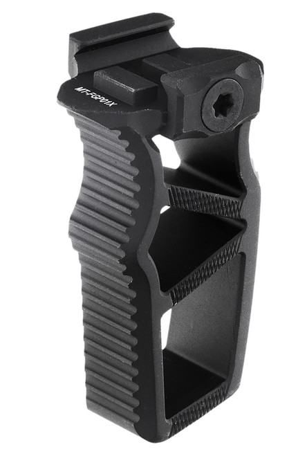 Leapers MTFGP01X Ultra Slim Angled Foregrip Matte Black Aluminum Dual Serrated Contours