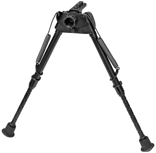 Harris S-LMM-LOK Swivel M-LOK Bipod, 9-13", Notched Legs, Black Steel/Aluminum, Rubber Feet