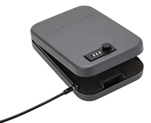 SnapSafe 75230 Large Combination and Key Lock Box Black Steel with Security Cable 9.50" x 6.50" x 1.75"