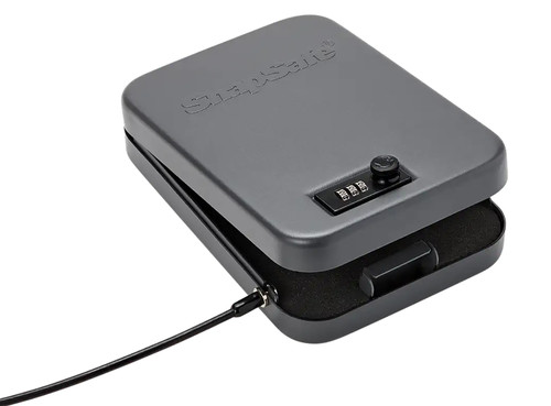 SnapSafe 75240 XL Combination and Key Lock Box Black Steel with Security Cable 10" x 7" x 2"