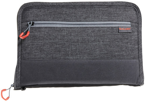 Allen Auto-Fit 2.0 Deluxe Handgun Soft Case Gray with Red Accents Exterior Pocket for Full-Size Semi-Autos 11" Length