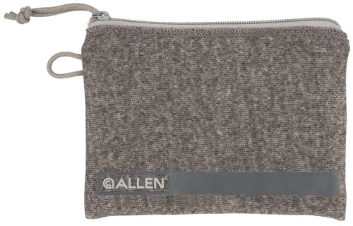Allen 3625 Compact Pistol Pouch Gray with Lockable Zippers, Fleece Lining & ID Label 5"x7"