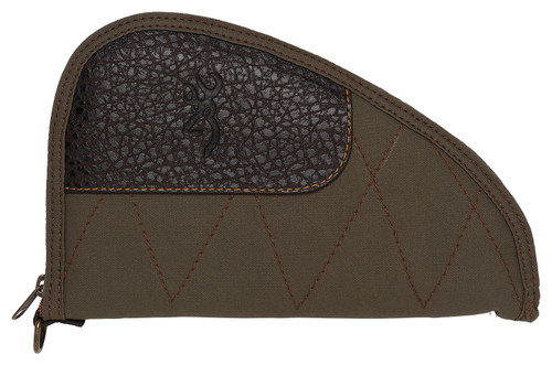 Browning Laredo Pistol Rug 11" Quilted Olive Canvas Brown Accents Felt Lining 1435048411