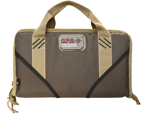 GPS 1485PCMF Black Large Memory Foam Handgun Case with Magazine Storage Pockets and Lockable Zippers