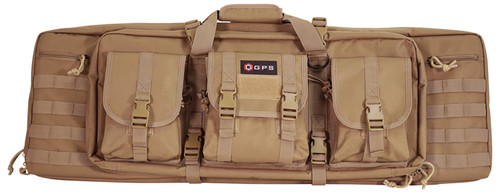 GPS Bags DRC36FDE Flat Dark Earth 36-Inch Double Rifle Case 600D Polyester with MOLLE Webbing and Pistol Sleeves