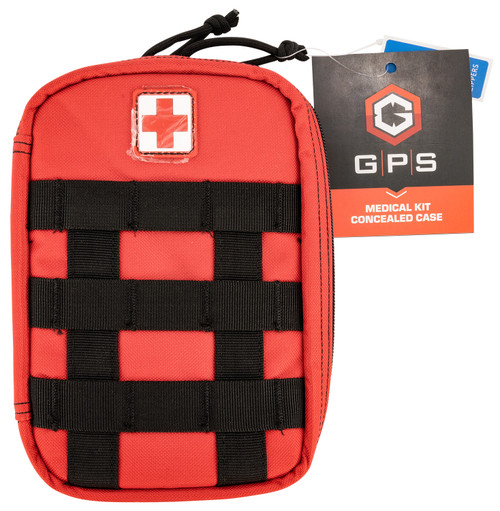 GPS Bags MEDCKITRD Red Medical Style Discreet Handgun Case Holds 1 Pistol with Lockable Zippers