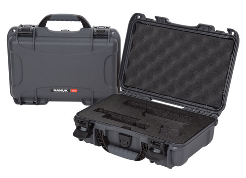 Nanuk 909 GLOCK7 Graphite Resin Pistol Case Glock-Compatible Closed-Cell PEF Foam