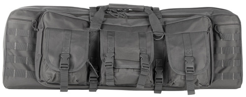 NcStar VISM Double Carbine Case CVDC2946U42 Urban Gray PVC 42" with Foam Padding & MOLLE Webbing
