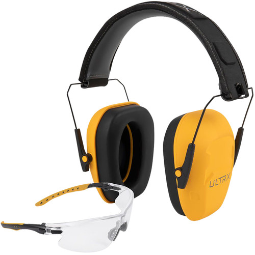 Allen 4156 Ultrax Shield Earmuff and Safety Glasses Combo Yellow 23 dB