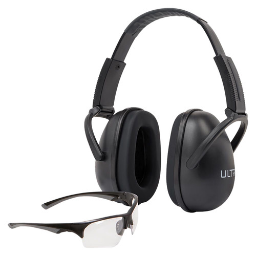 Allen 4158 Ultrax Blocker Earmuff and Safety Glasses Combo Black 23 dB