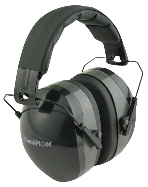 Champion Passive Shooting Earmuff 27NRR Over the Head Black/Gray Lightweight Comfortable