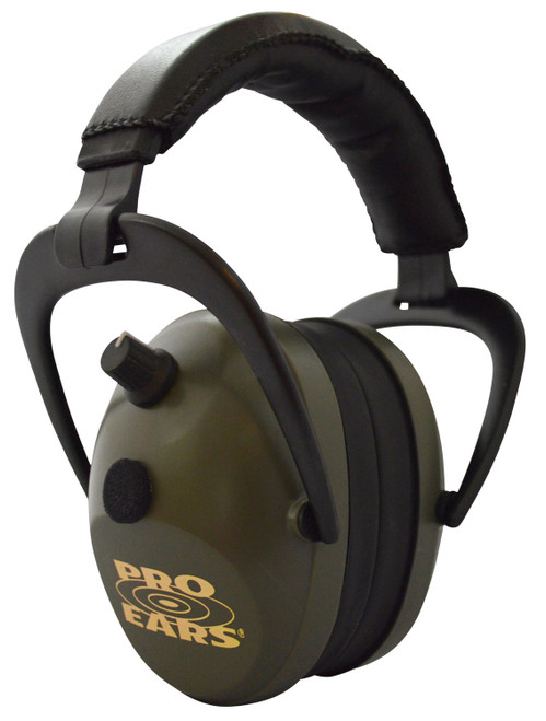 Pro Ears Gold II 26 Electronic Hearing Protector 26dB Over-the-Head Black/Green Adult 1 Pair