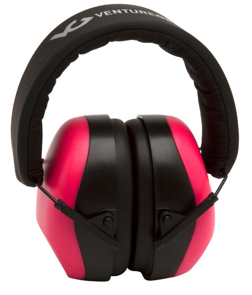 Venture Gear V80 Foam Ear Muff 26 dB Over-the-Head Orange Pink/Black with 32 dB Earplugs 1 Pair