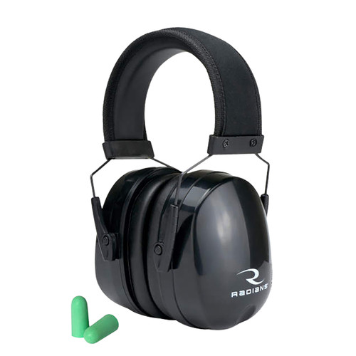Radians Maximus Hearing Protection Earmuff 28 dB with Included Foam Earplugs Aqua Blue/Black Adult 1 Pair