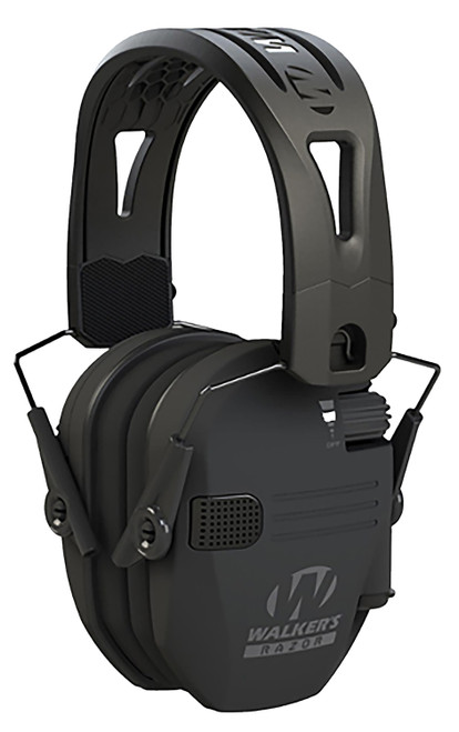 Walker's RAZR Razor Tacti-Grip Electronic Hearing Protection Muff 23 dB Over the Head Black