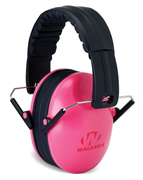 Walker's Kids Passive Ear Muff 23NRR Adjustable Over-the-Head Pink/Black Polymer