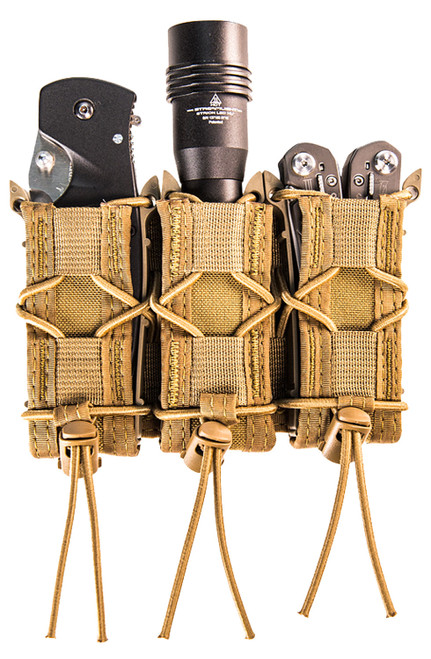 HSGI TACO Triple Pistol Mag Pouch Coyote Brown Cordura Nylon MOLLE 2" Belt Mount