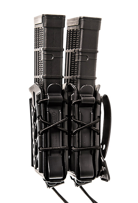 High Speed Gear 162R00BK TACO X2R Mag Pouch Double Black Polymer Belt MOLLE Belts 2" Wide Compatible w/ Rifle