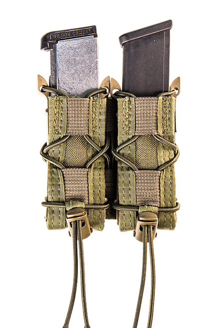 High Speed Gear Double Pistol TACO Pouch OD Green Nylon w/ MOLLE Clips