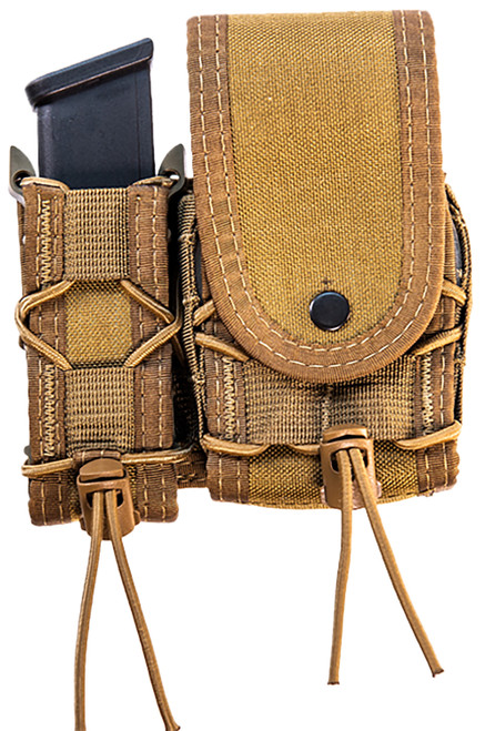 HSGI LEO TACO 10PC00CB Coyote Brown Nylon Pistol and Handcuff Combination Pouch