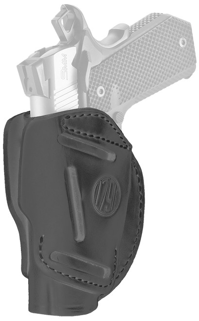 1791 Gunleather 3WH1SBLA Ambidextrous 3-Way Holster Stealth Black Leather Size 01 Fits 1911 3-4"