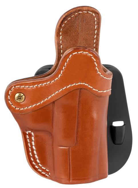 1791 Gunleather OWB BH2.1 Optic Ready Size 2.1 Classic Brown Leather Paddle Holster Compatible with S&W M&P Shield & Glock 17, Right Hand
