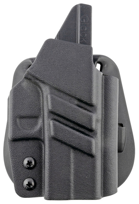 1791 Gunleather OWB Tactical Kydex Paddle Holster, Black, Right Hand, Adjustable Cant/Retention, for Glock 43/43X/43X MOS