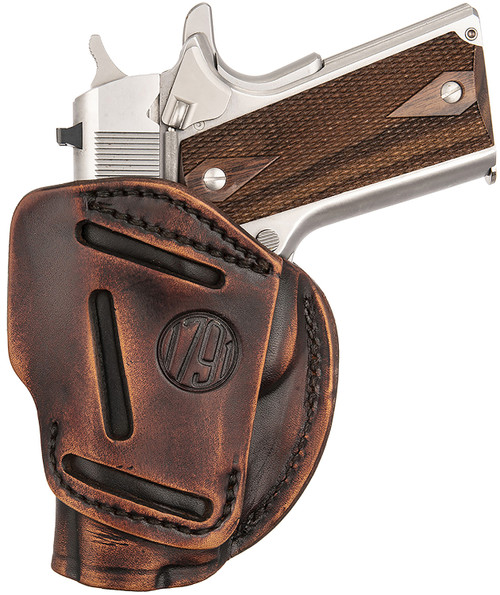 1791 Gunleather 3-Way Belt Loop Holster Size 01 Vintage Leather Fits Colt/Kimber 1911 3-4" & Sig P365 XL Ambidextrous