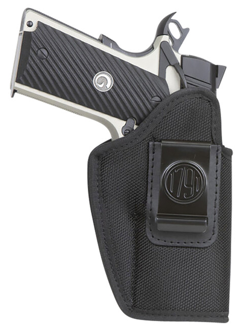 1791 Gunleather Premium Nylon Size 04 IWB Right Hand Holster Black Nylon Belt Clip Fits S&W M&P Shield