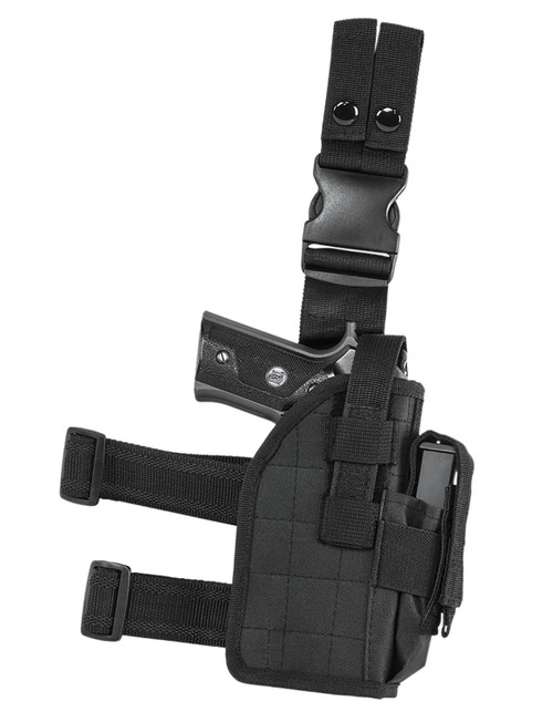 NcStar CVDLHOL2954B Drop Leg Leg Black PVC Fabric Leg Fits Full Size Semi-Auto Fits Compact Semi-Auto Right Hand