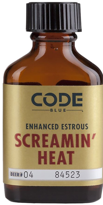 Code Blue Screamin Heat OA1226 Pure Estrous Urine Liquid Deer Scent 1 fl oz