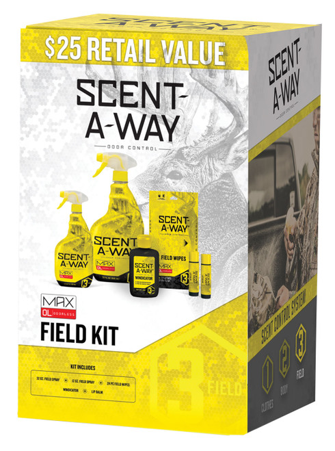 Scent-A-Way Max Odorless Hunting Field Kit with Sprays Wipes and Windicator