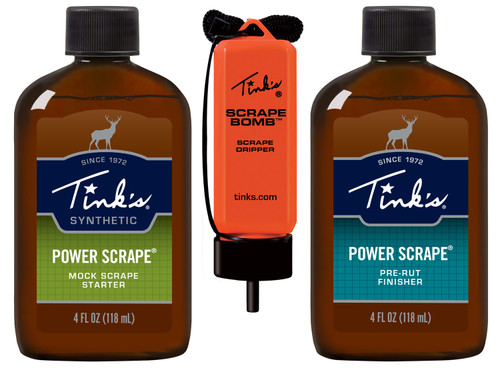 Tinks Power Scrape All-Season Deer Attractant Combo Kit with Scrape Bomb 4 oz