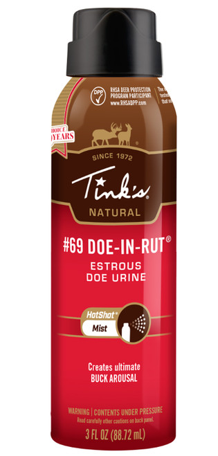Tinks #69 Hot Shot Doe In Estrus Deer Scent Aerosol 3 oz
