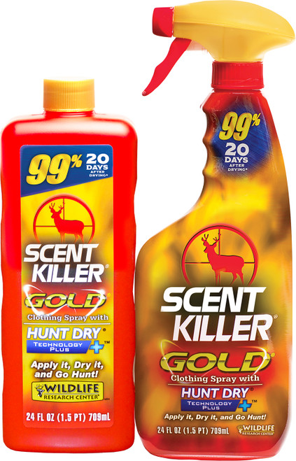 Wildlife Research 1259 Scent Killer Gold Hunt Dry Odor Eliminator Trigger Spray 24 oz Combo