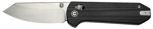 Civivi Yonder 2.88" Folding Spey Point Stonewashed 14C28N Steel Blade Black Textured G10 Handle Crossbar Lock