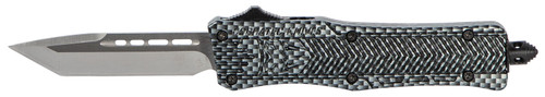 CobraTec CTK-1 Small OTF 2.75" Tanto Plain D2 Steel Carbon Fiber Aluminum Handle Glass Breaker Pocket Clip
