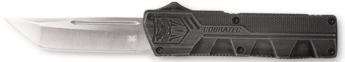 CobraTec Knives Stonewashed Aluminum Handle 3.25" OTF Tanto Plain D2 Steel Blade with Pocket Clip