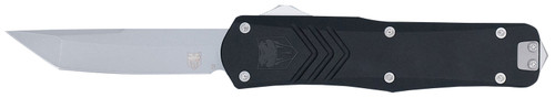 CobraTec FS-X Gen III Medium OTF Dual Action Tanto Knife 3" Stonewashed D2 Blade Black Aluminum Handle