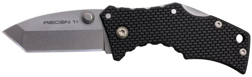 Cold Steel CS27DT Recon 1 Micro 2" Folding Tanto Plain Stonewashed 4034 SS Blade/ Black Griv-Ex Handle Includes Pocket Clip