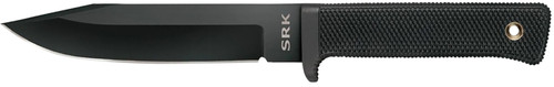 Cold Steel SRK 6" Fixed Clip Point Plain SK-5 Steel Black Tuff-Ex Blade Black Kray-Ex Handle with Sheath