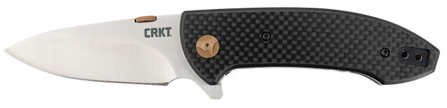 CRKT Avant Folding Pocket Knife 3.18" 8Cr14MoV Satin Stainless Spear Point Blade Carbon Fiber G10 Handle Pocket Clip