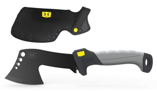 Hawk Full Tang Hatchet 2.50" 420 SS Axe Blade Black TiNi Finish Black/Gray GRN with Rubber Overlay Handle