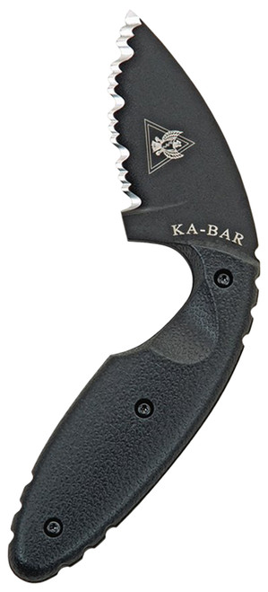 Ka-Bar 1481 TDI Law Enforcement 2.31" Fixed Drop Point Serrated Black AUS-8A SS Blade, Black Zytel Handle, Includes Belt Clip